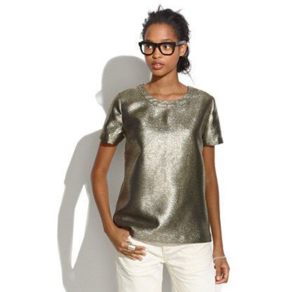 Madewell Tops - Madewell Gold Shimmer Tee